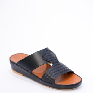 AMK Men Arabian Slipper – Woven Black Leather