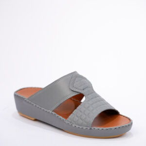AMK Arabian Slipper FOR MEN  - Crocodile Pattern Grey Leather