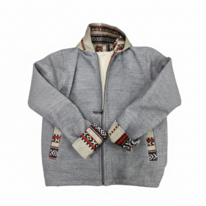 Boys' Syrian Heritage Zip-Up Jacket with Hoodie – Grey